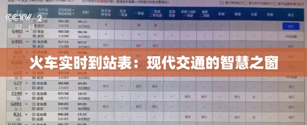火车实时到站表：现代交通的智慧之窗